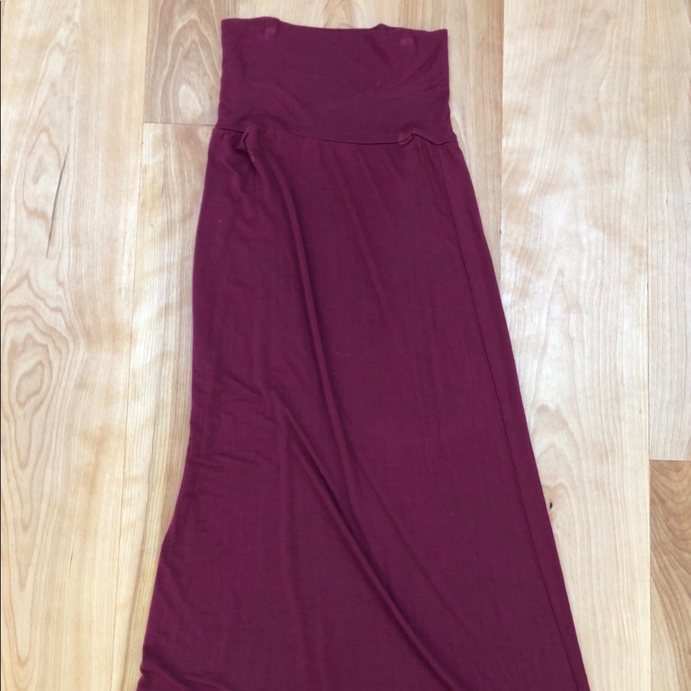 Deep red maxi skirt